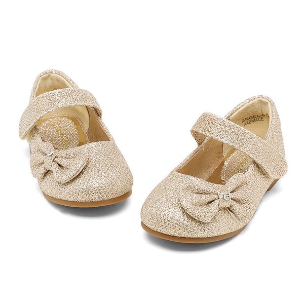 Toddler Girl's Ballerina Bow Flats - GOLD GLITTER - 3